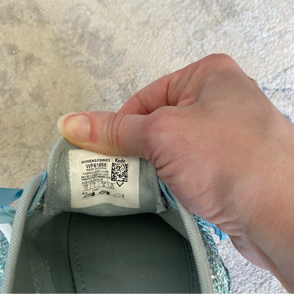 Kate Spade Keds Blue Glitter Size 7.5 Ribbon Laces - Picture 8 of 8